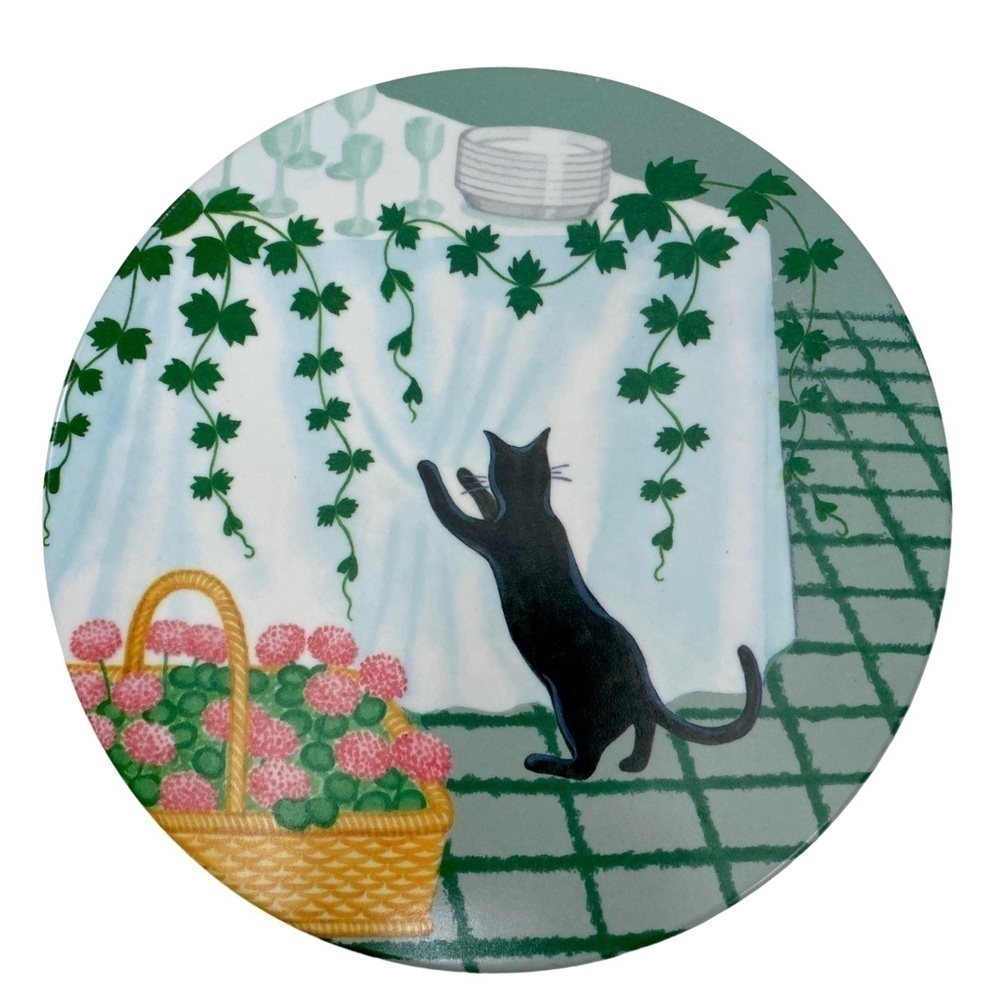 Cat Trivet Plate Vintage Melamine by Mebel Italy